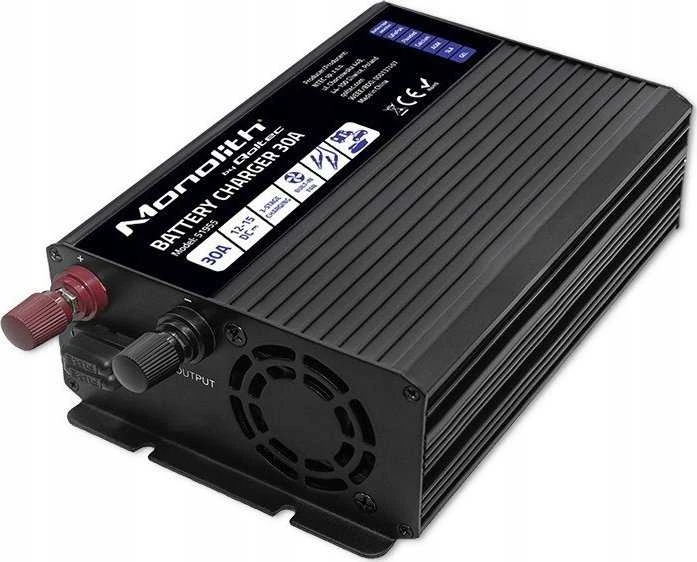 QOLTEC 51955 Smart Monolith įkroviklis LiFePO4 AGM GEL SLA akumuliatoriams / 30A / 12V