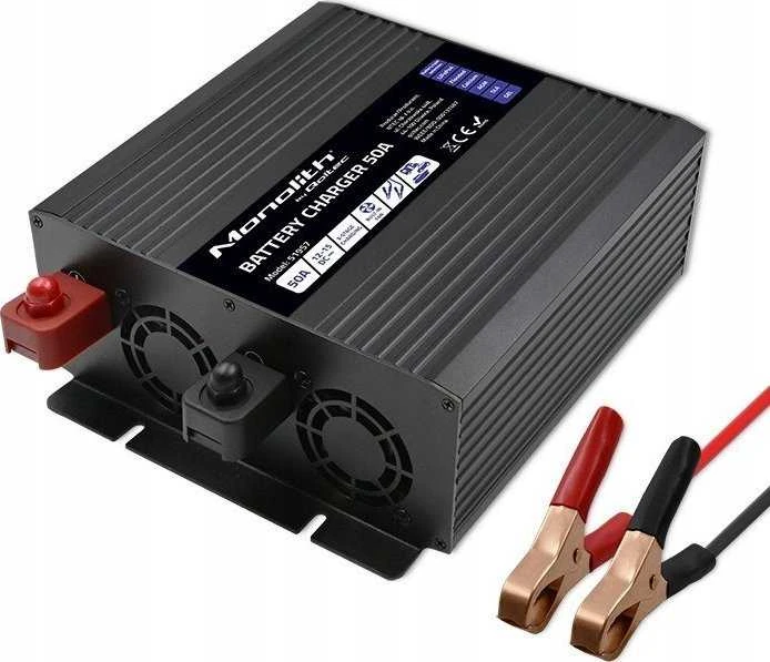 Akumuliatorius Qoltec 51957 Išmanusis „Monolith“ įkroviklis LiFePO4 AGM GEL SLA akumuliatoriams | 50A | 12V