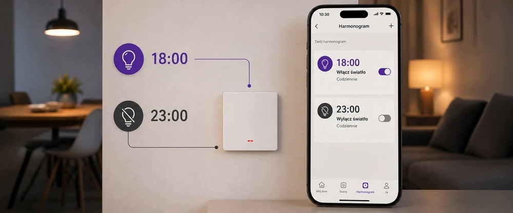 Qoltec 52719 Išmanusis vieno kanalo šviesos jungiklis | Wi-Fi | Laikmatis | Tuya | Smart life | Baltas