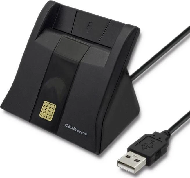 QOLTEC Smart chip ID kortelių skaitytuvas USB 2.0 Plug&Play vertikalus