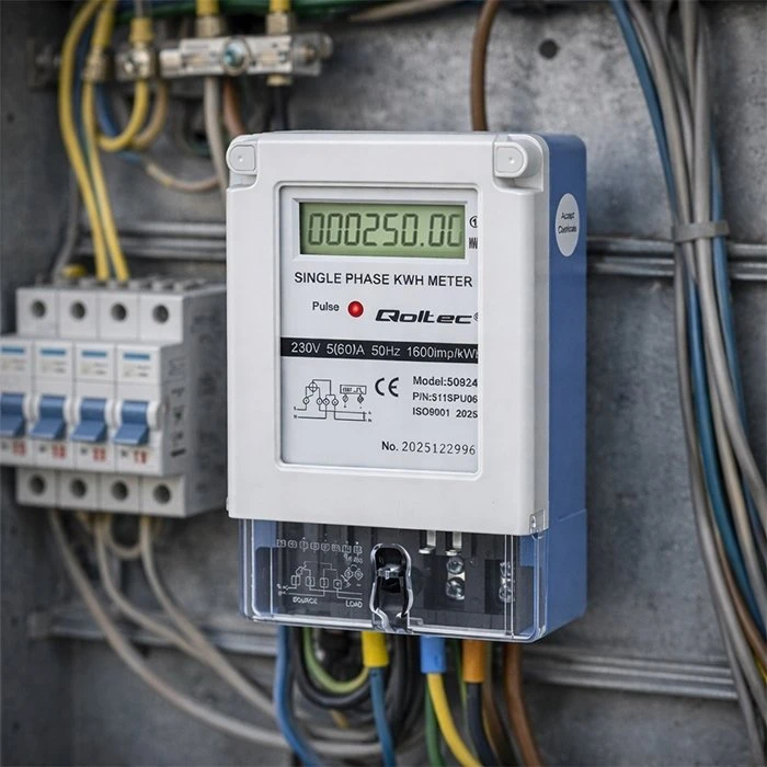 Qoltec Vienfazis elektros skaitiklis 230V 5(60)A LCD