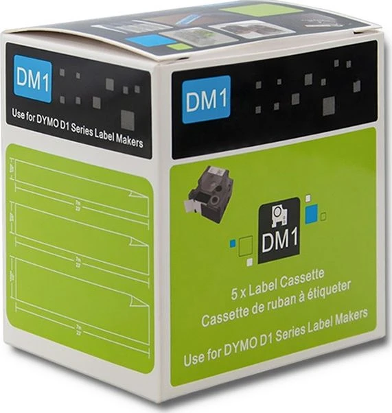 QOLTEC Tape for DYMO D1 40913 9mm x 7m Baltas / Juodas overprint