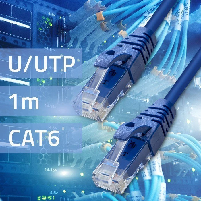 Qoltec UTP kabelis Patchcord CAT6 2xRJ45 1m aukštos spartos