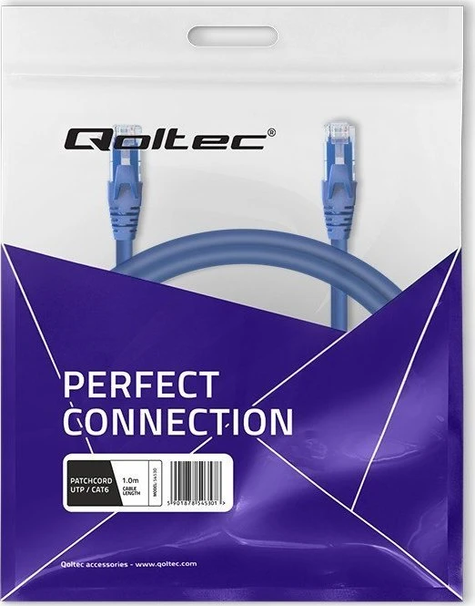 Qoltec UTP kabelis Patchcord CAT6 2xRJ45 1m aukštos spartos