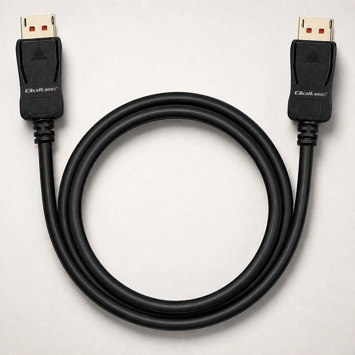 Qoltec Ultraszybki Kabelis DisplayPort v2.1 | Full HD | 4K 8K | 40Gb/s | DP40 | UHBR10 | 1.5m