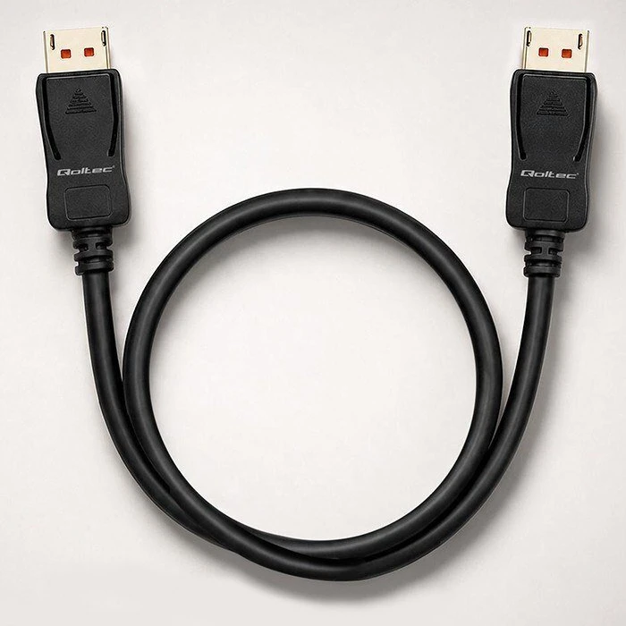 Qoltec Ultraszybki Kabelis DisplayPort v2.1 | Full HD | 4K 8K | 54Gb/s | UHBR13.5 | 0.5m