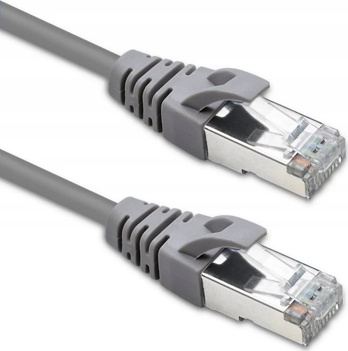 Tinklo laidas Kabelis sujungimo ftp cat5e 2 x rj-45 5 m didelės spartos auksinis ekranuotas Qoltec