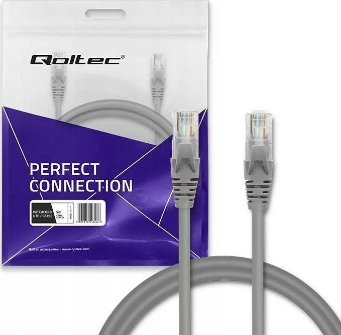 Qoltec UTP kabelis Patchcord CAT5e 2xRJ45 5m aukštos spartos