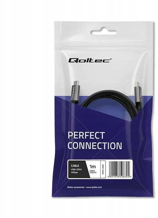Qoltec USB4 Ultra greitas Gen3 USB-C kabelis 240W 1m juodas