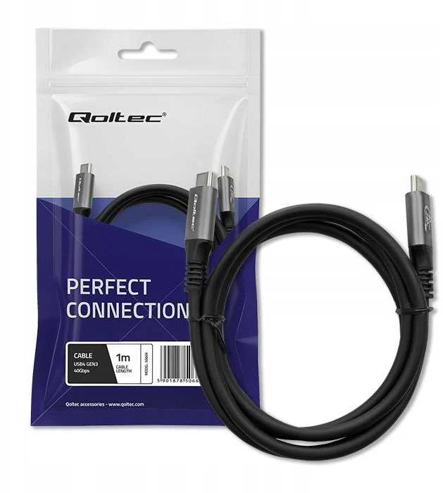Qoltec USB4 Ultra greitas Gen3 USB-C kabelis 240W 1m juodas