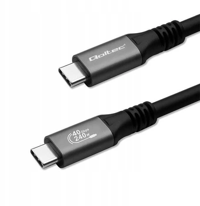 Qoltec USB4 Ultra greitas Gen3 USB-C kabelis 240W 1m juodas