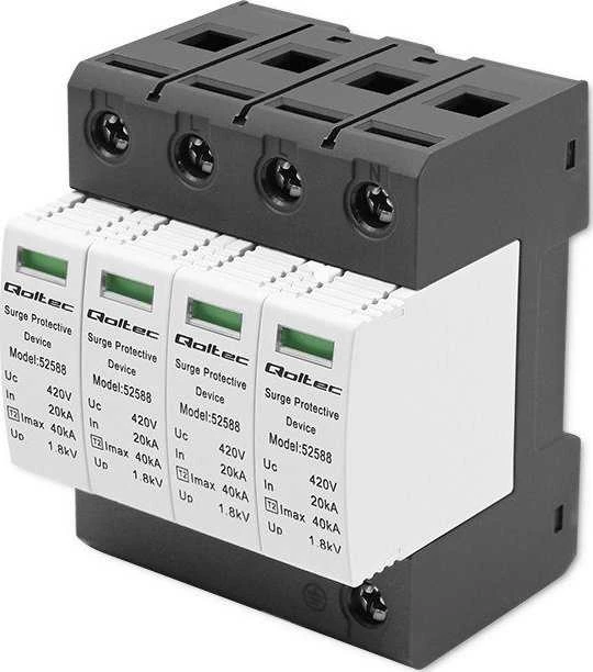 QOLTEC 52588 kintamosios srovės viršįtampio iškroviklis / 4P / 420V / T2 / BC