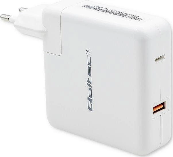 QOLTEC 51710 maitinimo įkroviklis GaN Fast 108W 5 20V 3 4.7A USB C Baltas