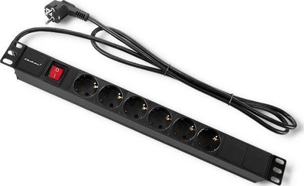 QOLTEC 54468 Maitinimo juostelė RACK 1U 16A PDU 6xSCHUKO 2m