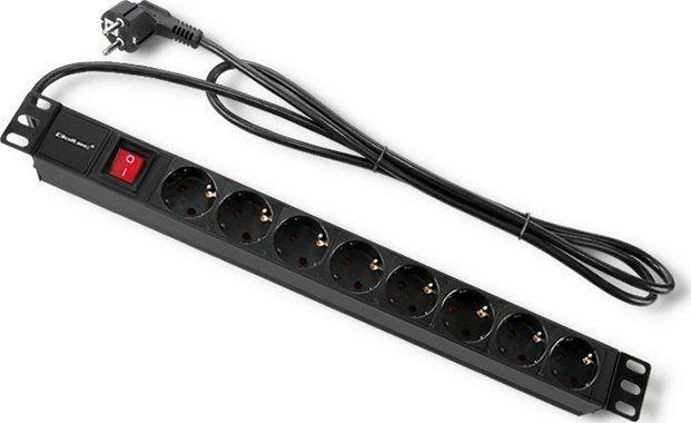 QOLTEC 54469 Maitinimo juostelė RACK 1U 16A 8xSCHUKO 2m