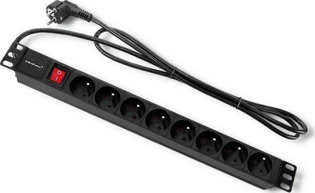 QOLTEC 54471 Maitinimo juostelė RACK spintelėms 1U 16A PDU 8xFRENCH 2m