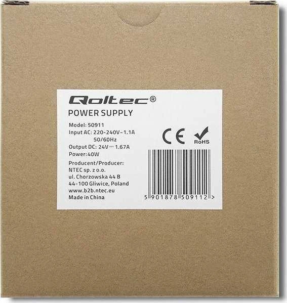 QOLTEC 50911 DIN bėgio maitinimo šaltinis 40W 24V 1.67A Baltas Slim