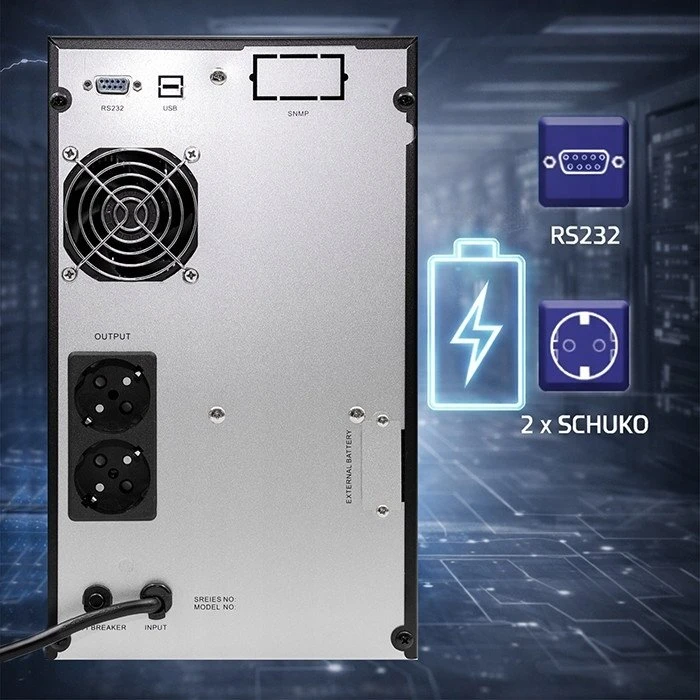 „Qoltec“ grynos sinusinės bangos | 2 kVA | 1600 W | AVR | LCD | Grynas sinusas