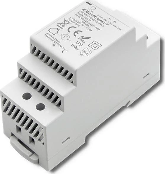 Qoltec Maitinimo šaltinis na szynę DIN | 30W | 24V | 1.25A | Pilka