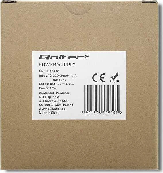 Qoltec DIN bėgelio maitinimo šaltinis 40W 12V 3.33A baltas plonas