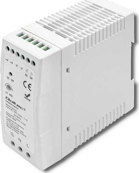 Qoltec DIN bėgelio maitinimo šaltinis 40W 12V 3.33A baltas plonas