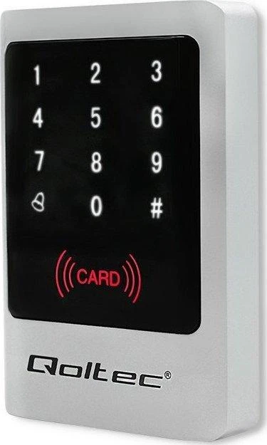 QOLTEC 52444 Kodinė spyna MIMAS su RFID skaitytuvu Kodų kortelės rakto pakabukas Durų skambučio mygtukas IP68 EM
