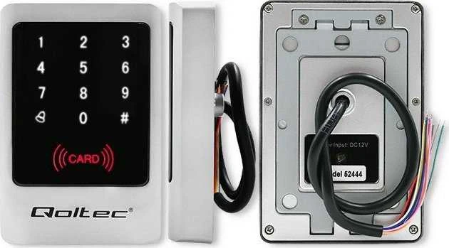 QOLTEC 52444 Kodinė spyna MIMAS su RFID skaitytuvu Kodų kortelės rakto pakabukas Durų skambučio mygtukas IP68 EM