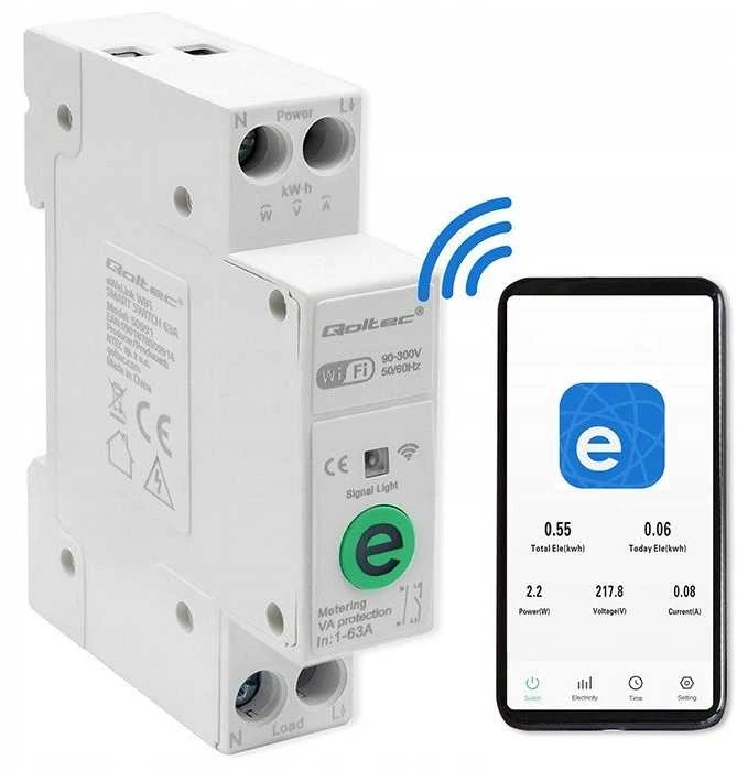 Elektros skaitiklis Qoltec 63A relė