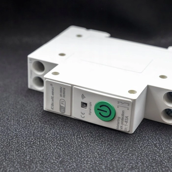 Qoltec 63A relė DIN bėgeliui su elektros skaitikliu | TUYA | Wifi | PROTINGAS GYVENIMAS