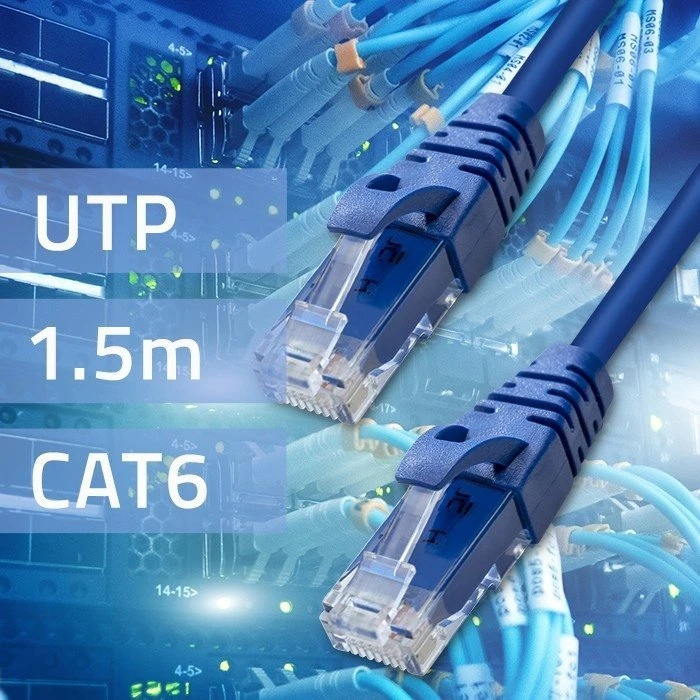 Qoltec UTP kabelis Patchcord CAT6 2xRJ45 1.5m aukštos spartos aukso
