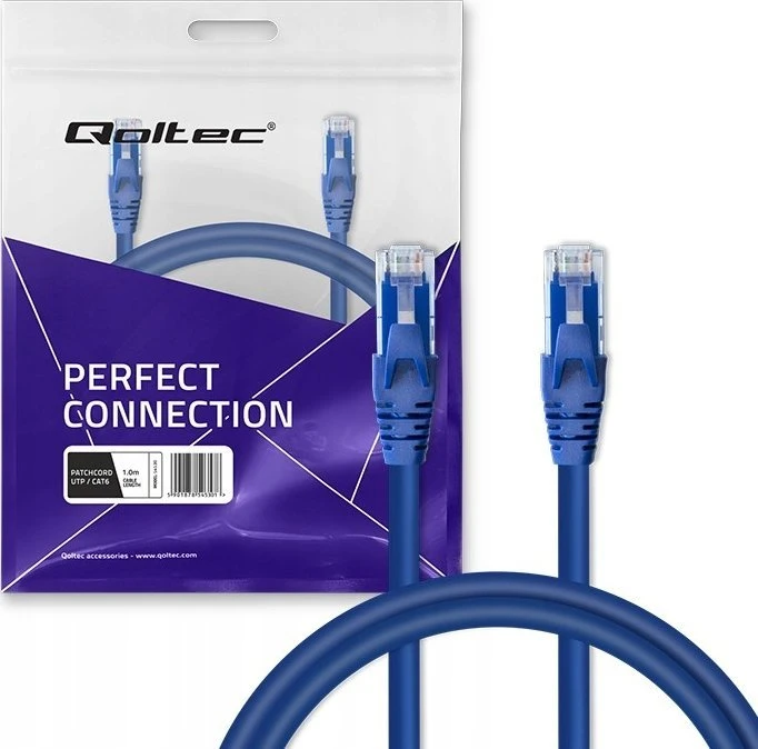 Qoltec UTP kabelis Patchcord CAT6 2xRJ45 1.5m aukštos spartos aukso