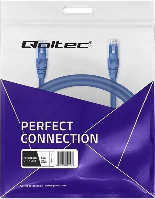 Qoltec UTP kabelis Patchcord CAT6 2xRJ45 1.5m aukštos spartos aukso