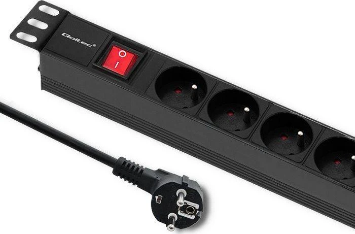 QOLTEC 54470 Maitinimo juostelė RACK spintelėms 1U 16 PDU 6xFRENCH 2m