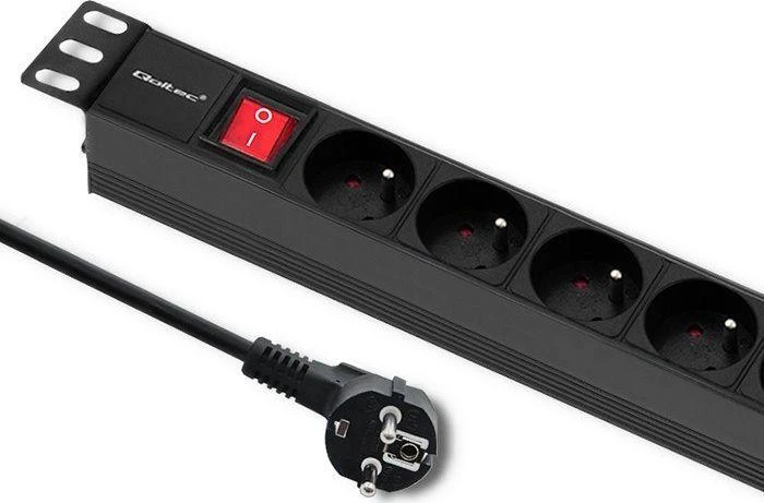 QOLTEC 54471 Maitinimo juostelė RACK spintelėms 1U 16A PDU 8xFRENCH 2m