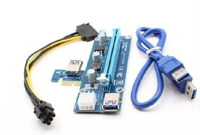 QOLTEC 55501 Qoltec Riser PCi-E 1x - 16x USB 3.0 SATA / PCI-E 6pin