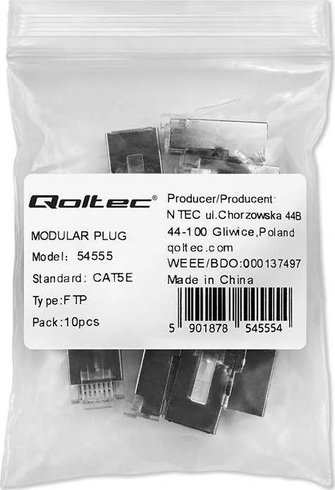 Qoltec RJ45 modulinis jungtis CAT5e FTP 10 vnt