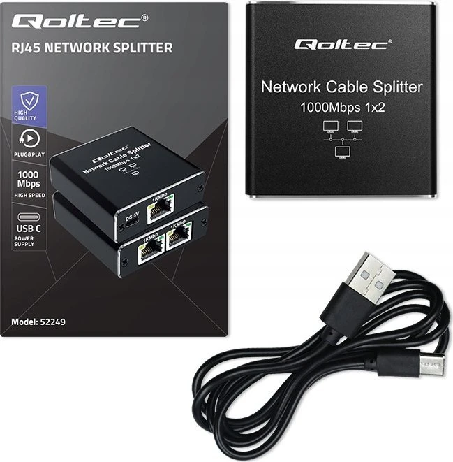 Šakotuvas Qoltec 52249 skirstytuvas mini SWITCH 1x2