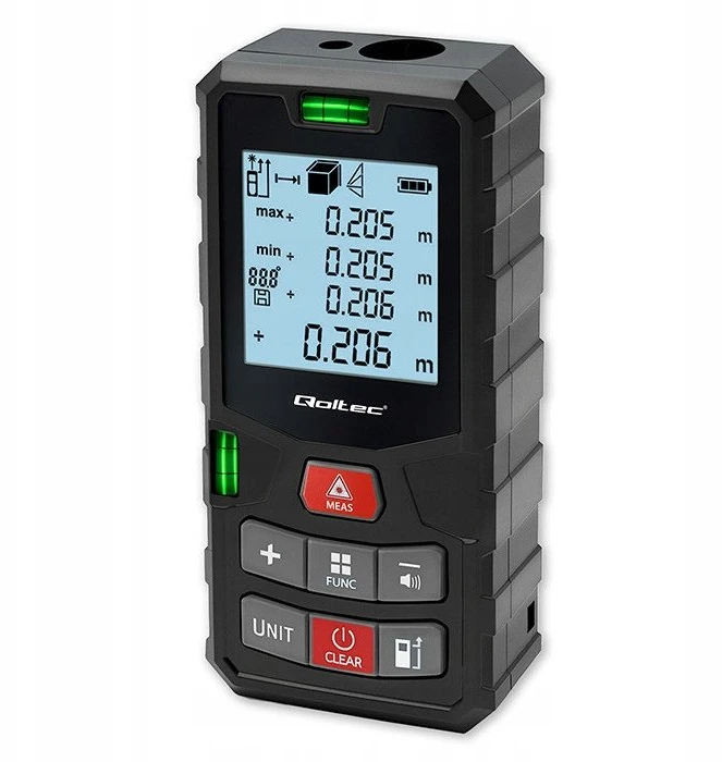 „Qoltec Precision“ skaitmeninis lazerinis atstumo matuoklis su nivelyru | su LCD ekranu | 120 m