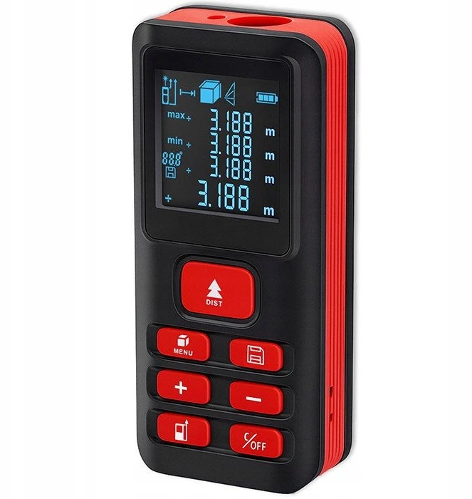 „Qoltec Precision“ skaitmeninis lazerinis atstumo matuoklis su elektroniniu nivelyru | su LCD ekranu | 120 m