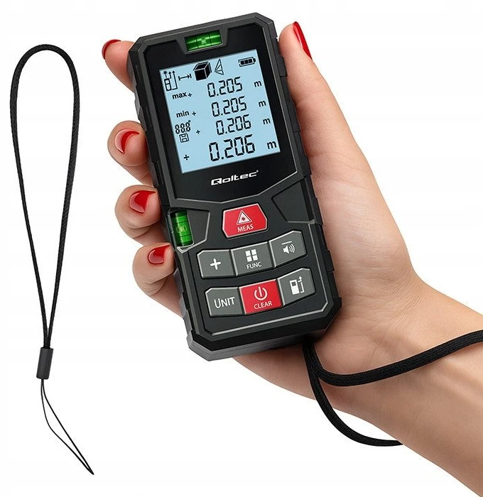 „Qoltec Precision“ skaitmeninis lazerinis atstumo matuoklis su nivelyru | su LCD ekranu | 120 m