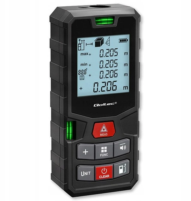 „Qoltec Precision“ skaitmeninis lazerinis atstumo matuoklis su nivelyru | su LCD ekranu | 120 m