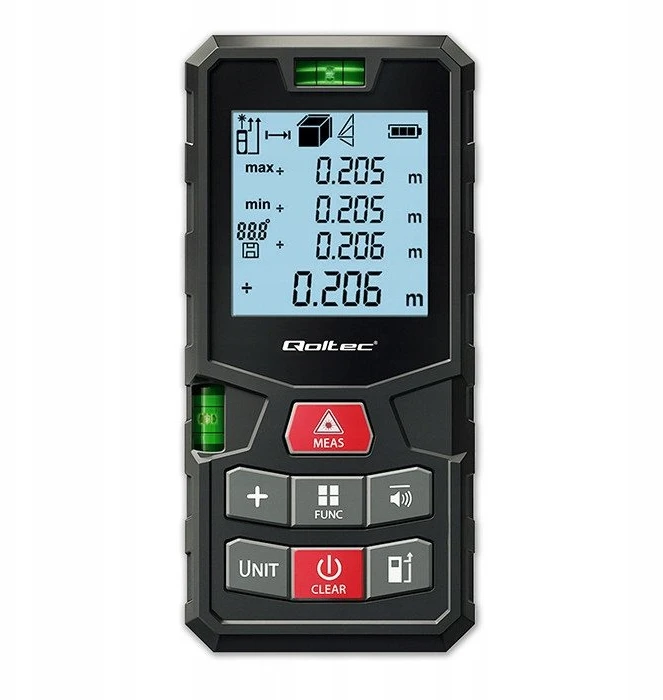 „Qoltec Precision“ skaitmeninis lazerinis atstumo matuoklis su nivelyru | su LCD ekranu | 120 m