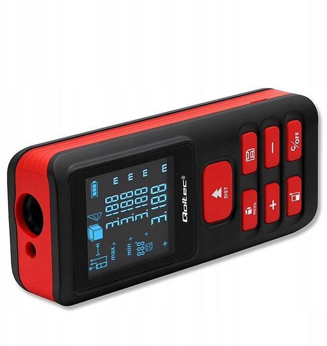 „Qoltec Precision“ skaitmeninis lazerinis atstumo matuoklis su elektroniniu nivelyru | su LCD ekranu | 120 m