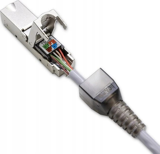 Kištukas rj45 be įrankių stp cat6 lizdas kaištis t568b t568a Qoltec