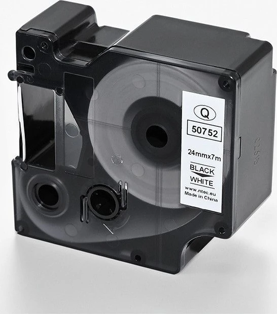 QOLTEC 50752 Tape for DYMO D1 53713/ 53718 / 24mm x 7m / Baltas/Juodas print