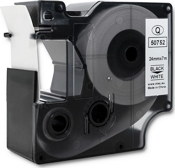 QOLTEC 50752 Tape for DYMO D1 53713/ 53718 / 24mm x 7m / Baltas/Juodas print