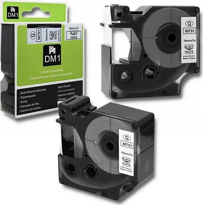 QOLTEC 50751 Tape for DYMO D1 45803/ 45808 / 19mm x 7m / Baltas/Juodas print