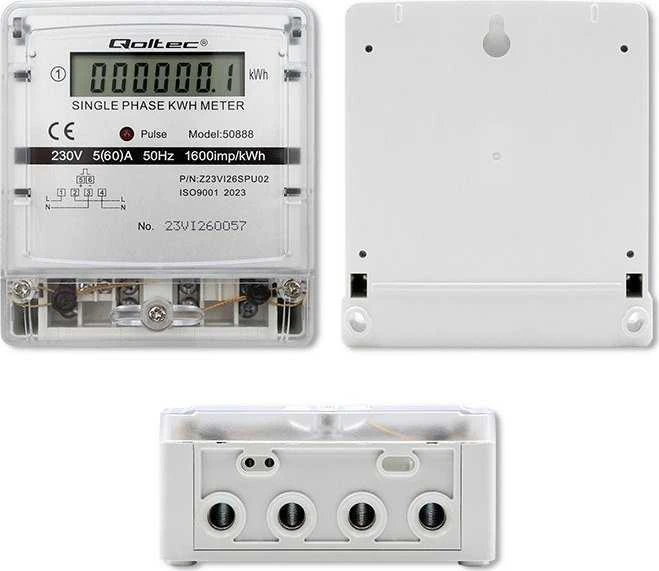 Vienfazis elektroninis skaitiklis Qoltec, 240 V