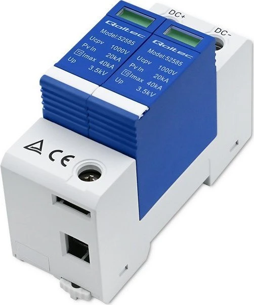 QOLTEC 52585 nuolatinės srovės viršįtampio iškroviklis / 2P / 1000V / T2 / BC