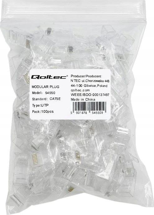 Qoltec Rj45 Cat5e UTP 100 vnt. 54550